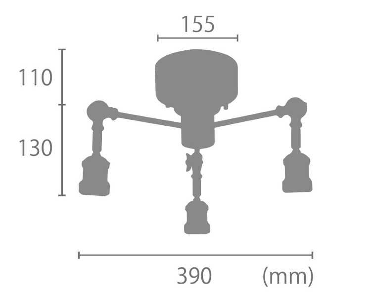 LT-5066 高級感あるヘアライン仕上げのシーリングライトのサイズ詳細画像