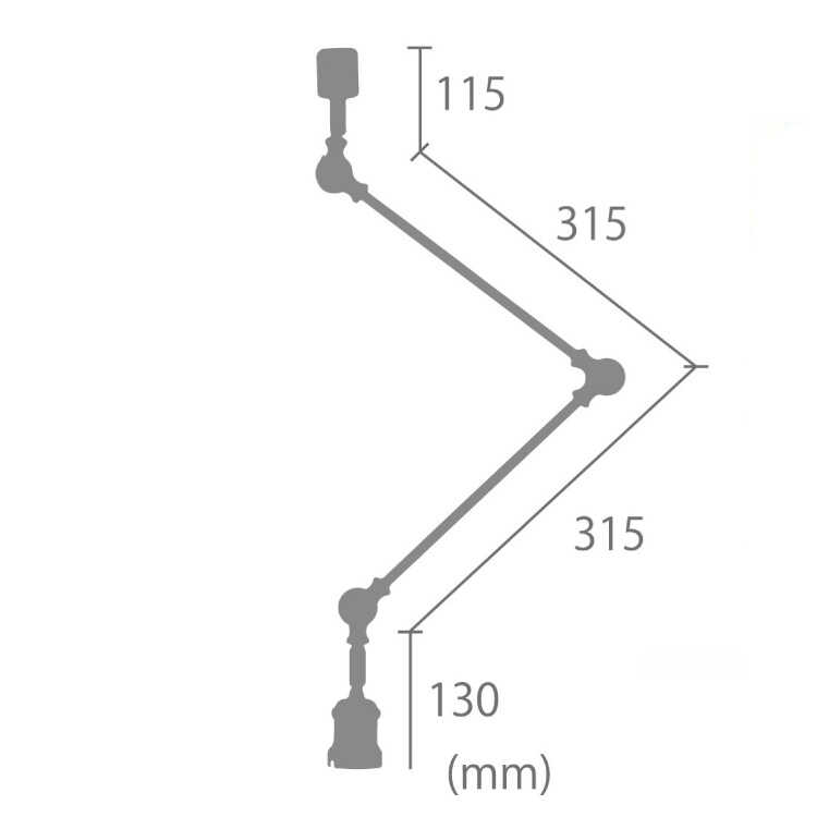 LT-5067 ロングアーム式ダクトレール用照明のサイズ詳細画像