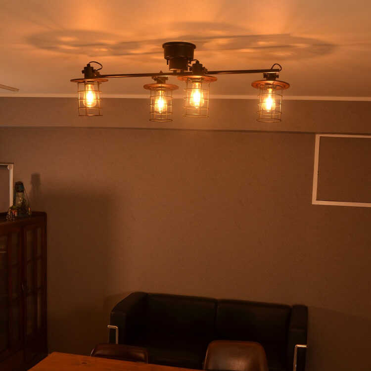 LT-5072 レトロヴィンテージな4灯シーリングライト・LED対応