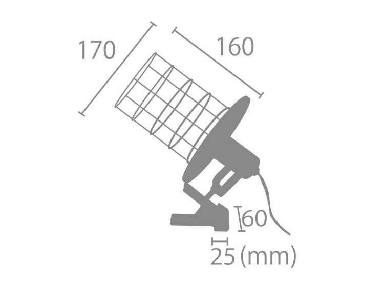 LT-5075 レトロヴィンテージなクリップライトのサイズ詳細画像
