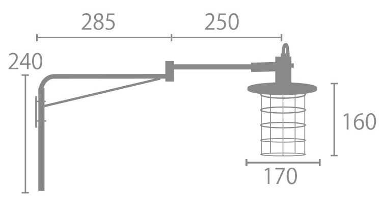 LT-5076 レトロヴィンテージなブラケットライトのサイズ詳細画像
