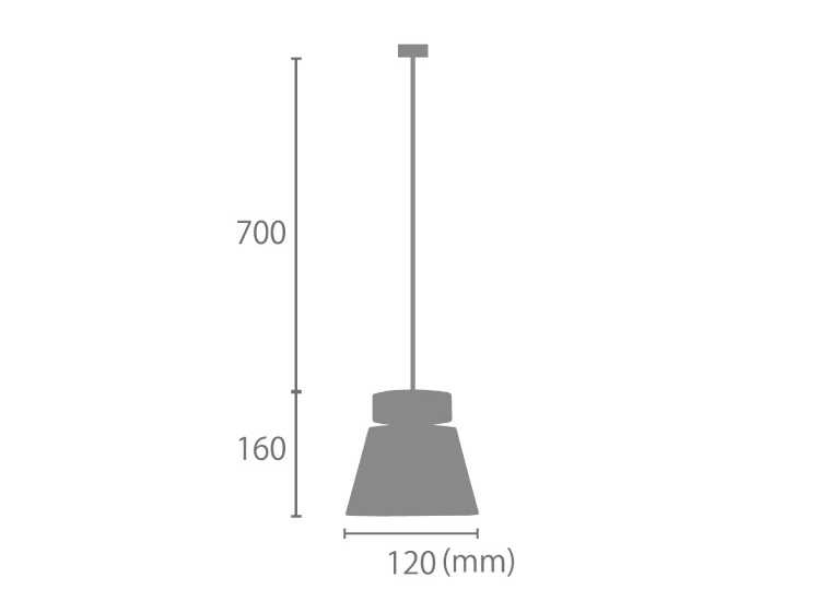 LT-5098 キッチンカウンターにおすすめ布のペンダントライトのサイズ詳細画像