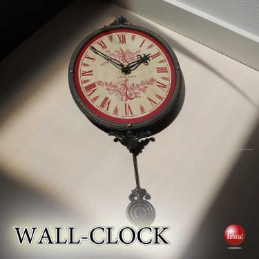 アンティークな振り子デザインの壁掛け時計