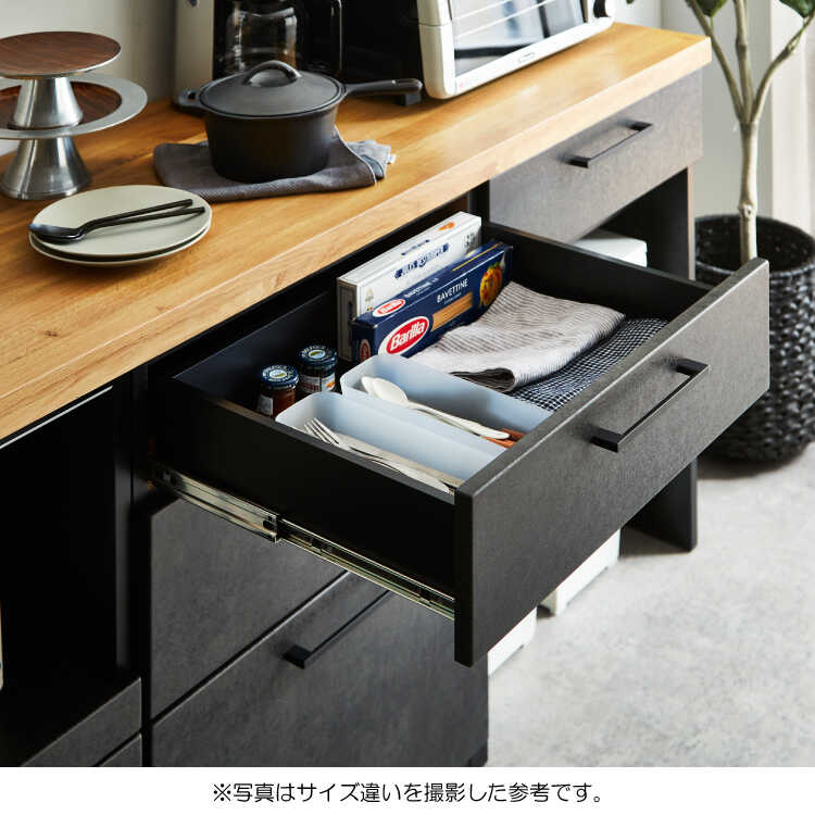 KI-2169 セラミック調＆オーク無垢材天板のキッチンカウンター