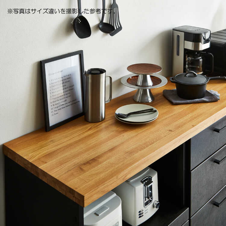 KI-2169 セラミック調＆オーク無垢材天板のキッチンカウンター