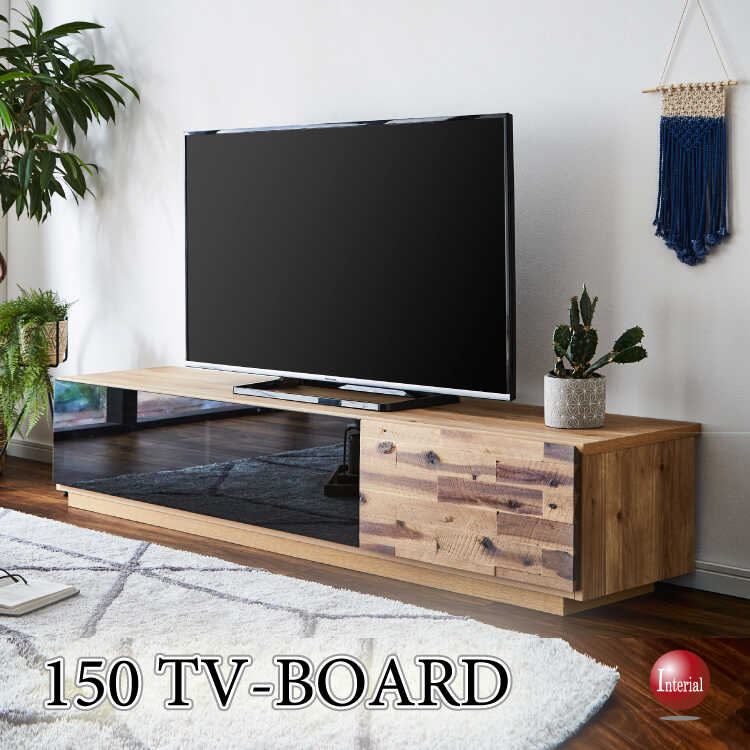 TB-2803 天然木アカシア無垢材レトロなテレビ台・日本製・完成品