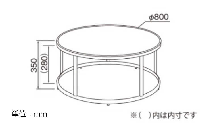 TA-2908 直径80cm大理石柄のラージサイズの丸センターテーブルのサイズ詳細画像