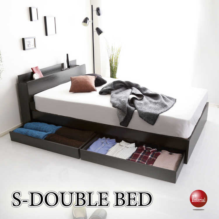 BE-3399 ブラックのスタイリッシュなセミダブルベッド