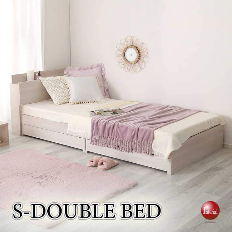 BE-3401 女性に人気の大人可愛いセミダブルベッド