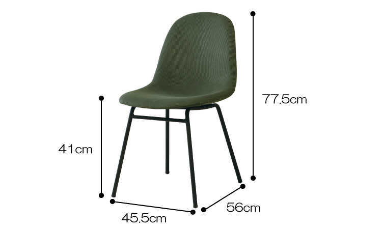 CH-4153 シンプルで上品なダイニングチェアのサイズ詳細画像