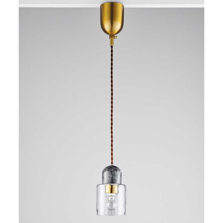 LT-5258 大理石とガラス製のペンダントライト1灯・クリアー