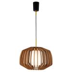 木製パーツで包んだ1灯ペンダントライト