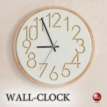 時間が見やすいナンバーデザインの壁掛け時計（白ホワイト・音なし連続秒針）