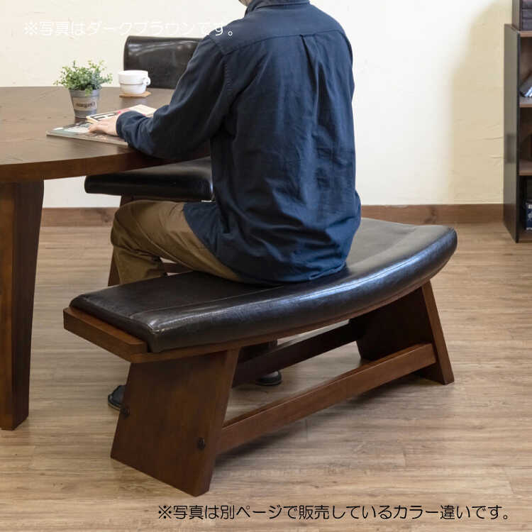 お値下げ❗️黒ベンチシート CH-4193 円卓などにオススメ！曲線食卓用ベンチ・PUレザー製