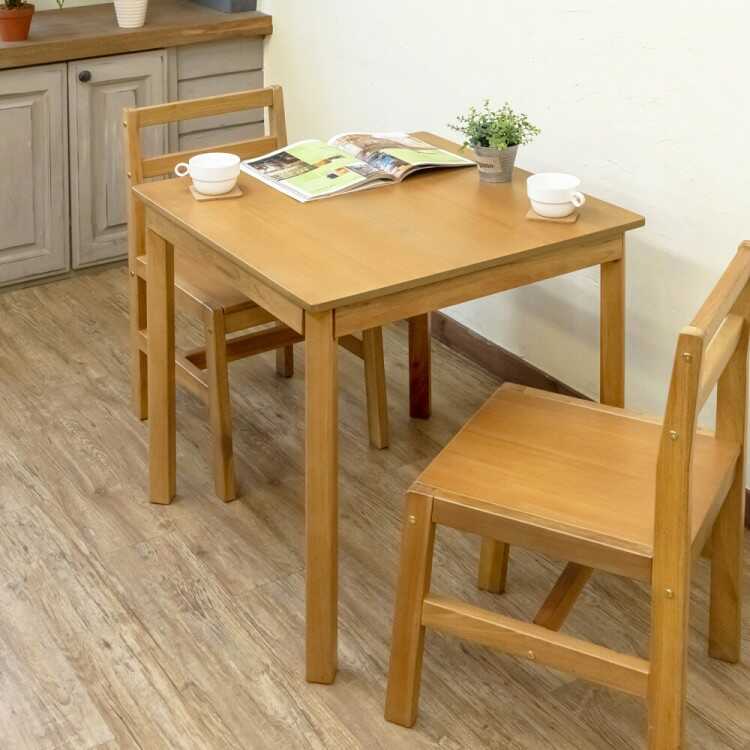 DI-2465 ふたり用シンプルで安い食卓テーブル・ライトブラウン