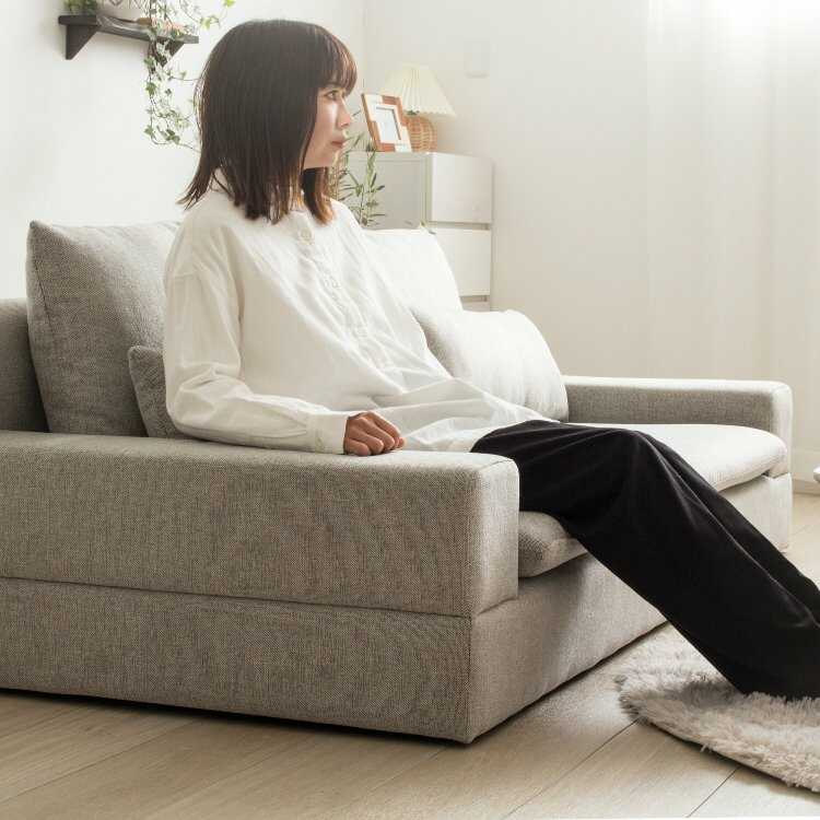 S327」 布張り 3人掛け ソファー グレー