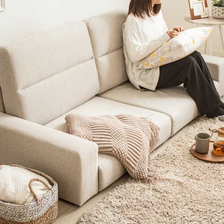 SF-4354 ロータイプのハイバックソファー三人がけ・布製