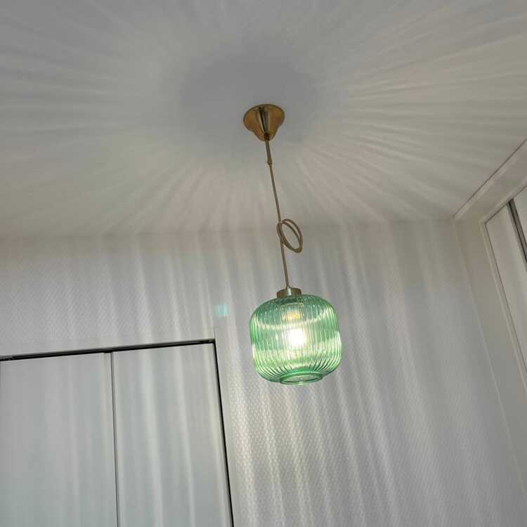 LT-5334 緑グリーンのガラス製テーブルランプ・お得なLED付