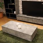 コンクリート柄がカッコ良い、収納付きローテーブル