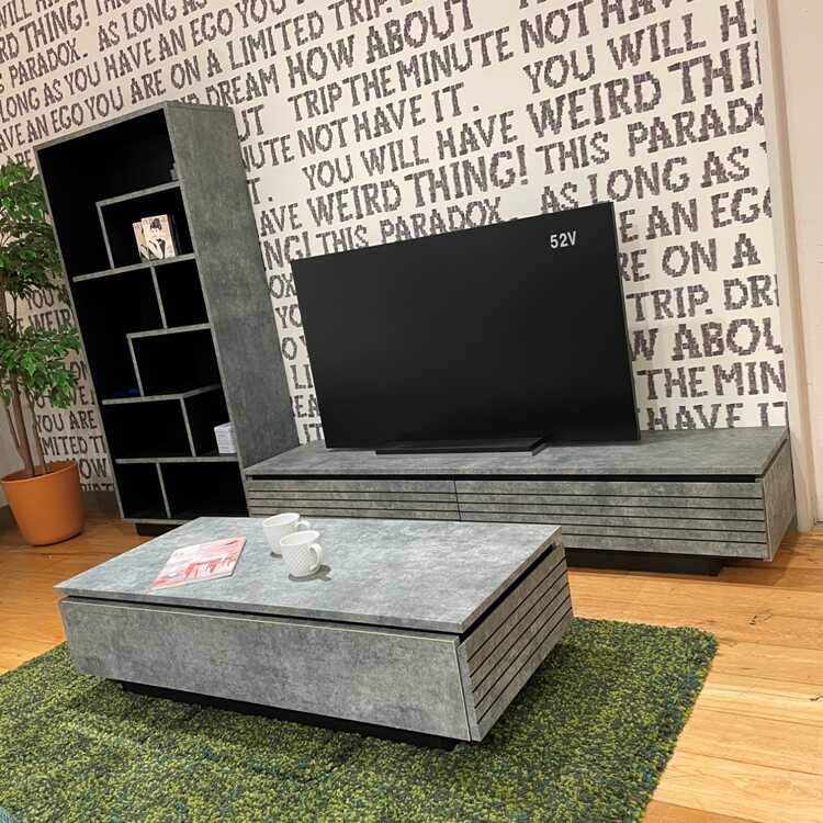 TA-2976コンクリート柄＆黒ブラック収納付きローテーブル・日本製のシリーズ関連商品画像