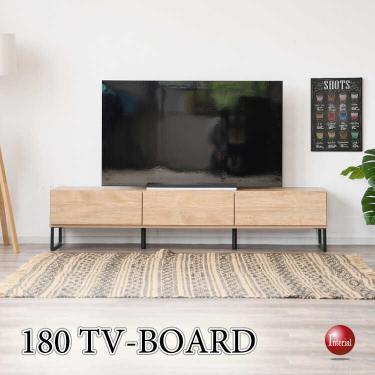 幅180cm・シンプル＆スタイリッシュな国産テレビボード（オーク柄ナチュラル色・完成品）