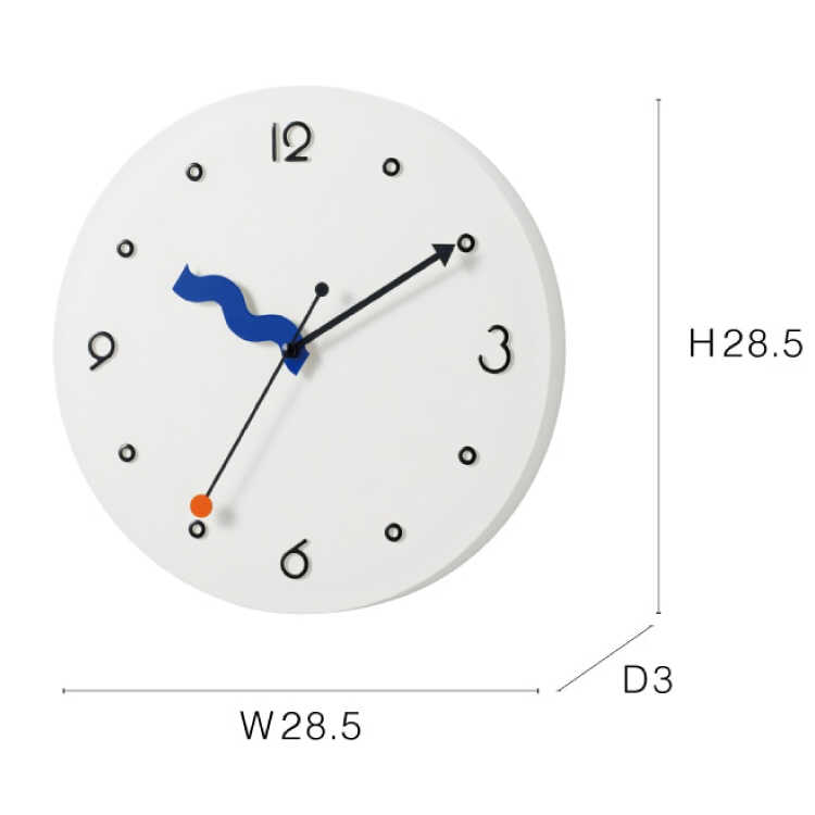 CL-2627ポップでキュートなインテリア壁掛け時計・静かなスイープ針のサイズ詳細画像