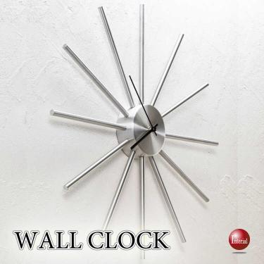 シルバーがスタイリッシュなアルミ製壁掛け時計(音なしスイープムーブメント)