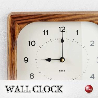 レトロアンティークなゼブラウッドの壁掛け時計(四角形・静かなスイープムーブメント)