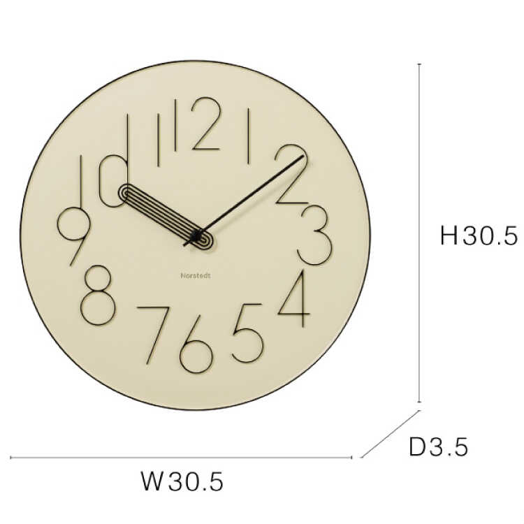 CL-2638モダンアートな壁掛け時計・グレー色・無音スイープ針のサイズ詳細画像