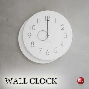 インテリア性抜群!円をアートに描いた壁掛け時計(アイボリー・静音スイープ針)