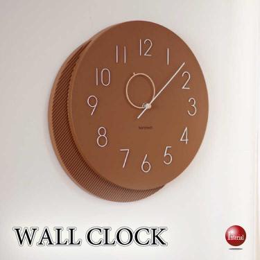 インテリア性抜群!円をアートに描いたウォールクロック(ブラウン・静音スイープ針)