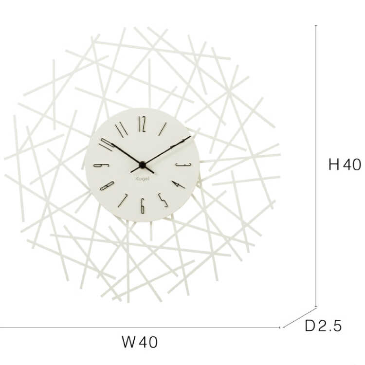 CL-2642インパクト抜群！白いウォールアート壁掛け時計・連続秒針のサイズ詳細画像