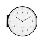 シンプルな黒の両面壁掛け時計