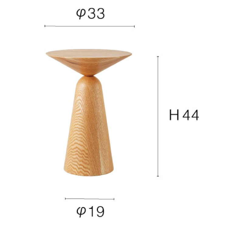 TA-3014モダンアート高級サイドテーブル・オーク材・ナチュラル色のサイズ詳細画像