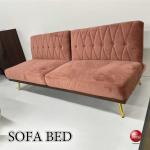 SF-4364かわいいベロア生地の激安ソファーベッド・ローズ色