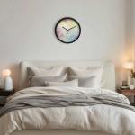 おしゃれな現代美術アートデザインのウォールクロックの設置例