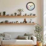 おしゃれな現代美術アートデザインのウォールクロックの設置例