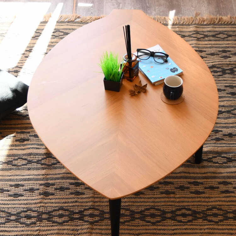 楕円形木製センターテーブル折りたためる