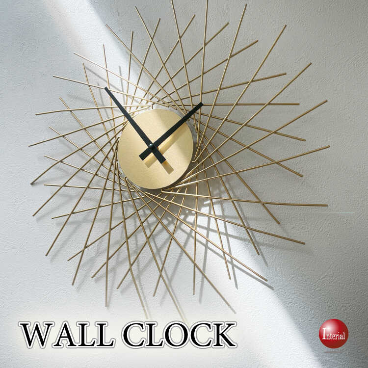 CL-2665ゴールド立体的デザイン壁掛け時計・サイレントムーブメント