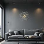 ゴールド立体的デザイン壁掛け時計の設置例