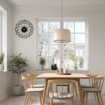 黒の幾何学模様モダンアート壁掛け時計の設置例