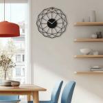 黒の幾何学模様モダンアート壁掛け時計の設置例