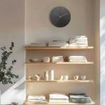 ブラックモダン壁掛け時計の設置例