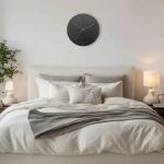 ブラックモダン壁掛け時計の設置例