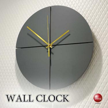 シルバーモダン壁掛け時計(サイレント針)