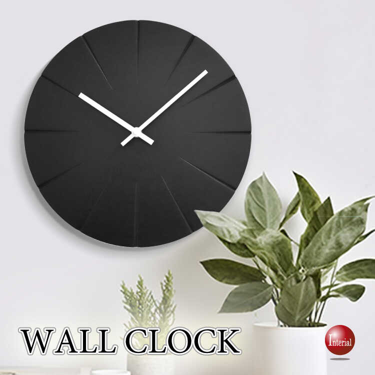 CL-2670 モダンアートな黒ブラック壁掛け時計（音なしスイープ