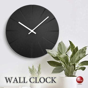 モダンアートな黒ブラック壁掛け時計(音なしスイープムーブメント)
