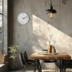 コンクリート調スタイリッシュ壁掛け時計・グレー系の設置例