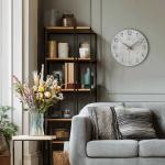 コンクリート調スタイリッシュ壁掛け時計・グレー系の設置例