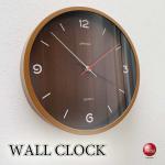 CL-2673シンプルで見やすい木目ブラウン壁掛け時計・スイープ針